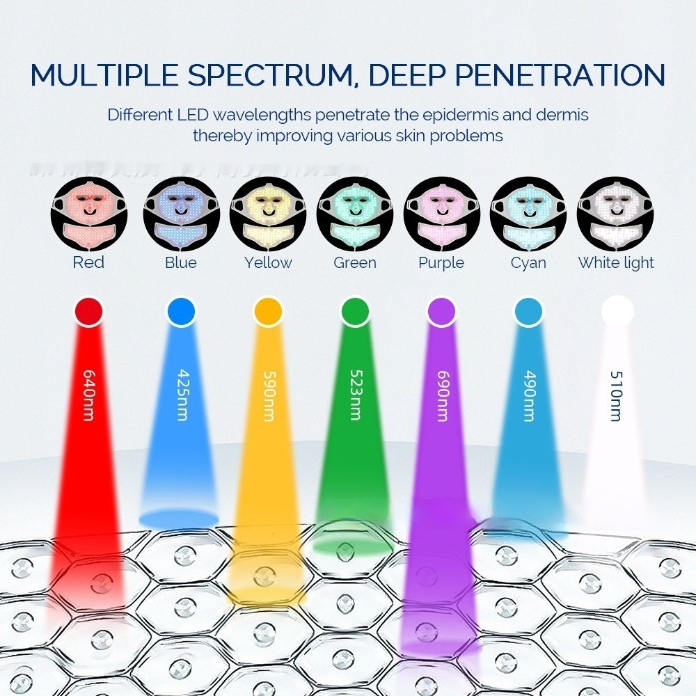 7 Colors Led Phototherapy Photon Skin Rejuvenation Facial Acne Removal